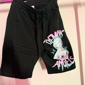 Demons & Angels Black Graphic Men Shorts